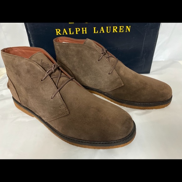 POLO RALPH LAUREN MARLOW BROWN SUEDE CHUKKA BOOTS - Picture 3 of 8